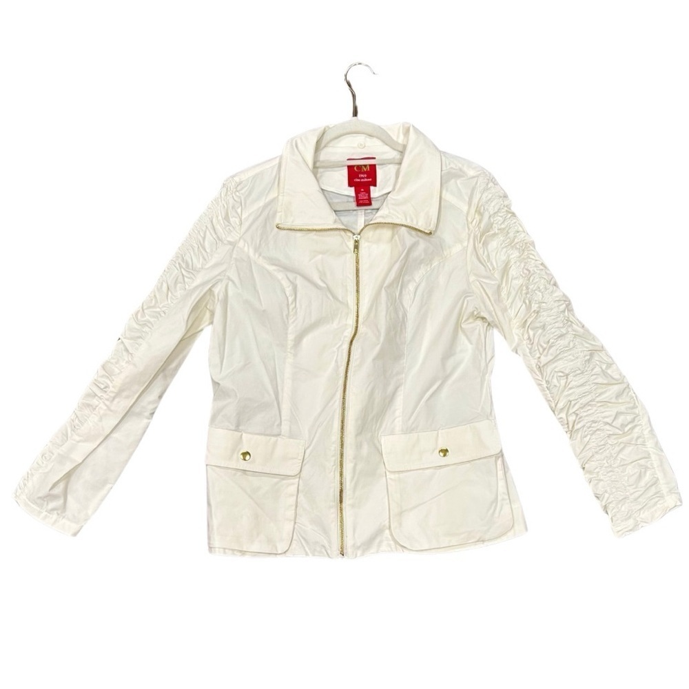 Ciao Milano 1969 White Ruched Sleeve Jacket - XL